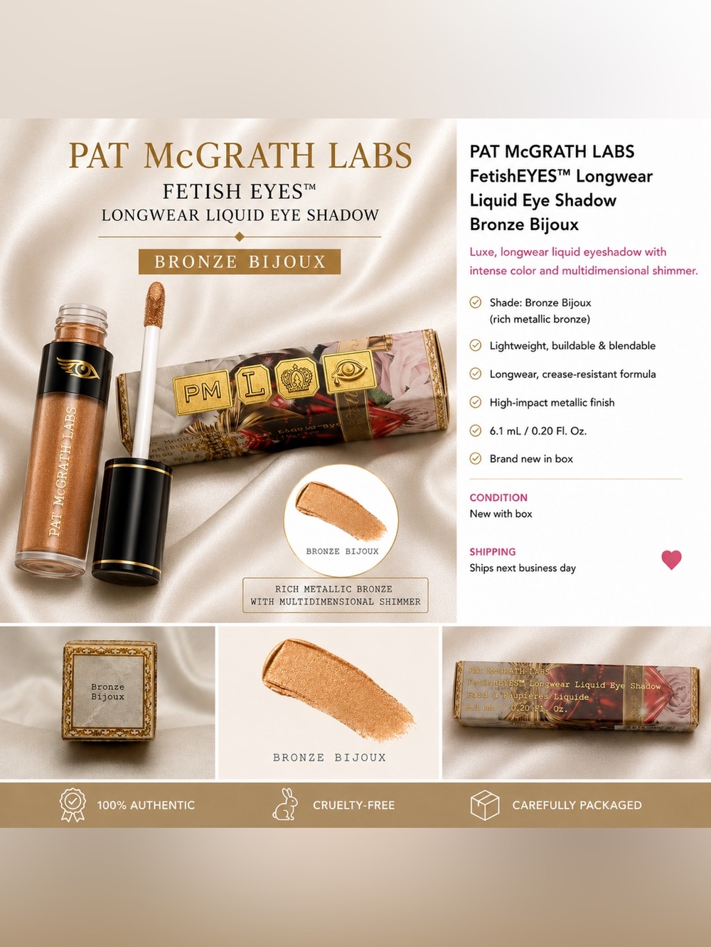 Pat McGrath Labs FetishEYES Liquid Eye Shadow Bronze Bijoux NIB